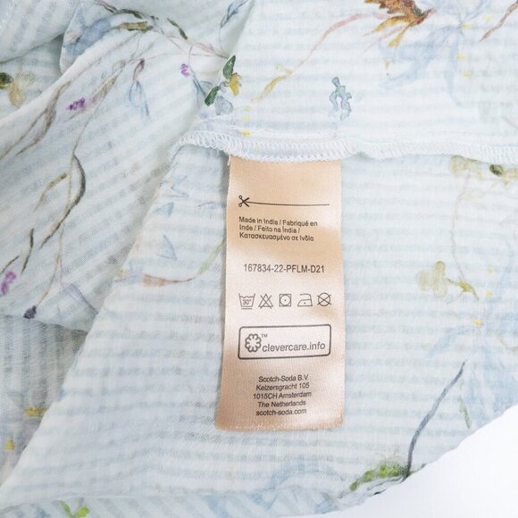 ✨ Scotch & Soda Floral Blouse Button Up Shirt Neck Scarf Short Sleeve - Picture 15 of 16